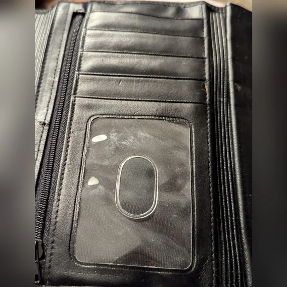 🖤 Buxton wallet black leather change checkbook cover credit card cash NWOT - Picture 7 of 14